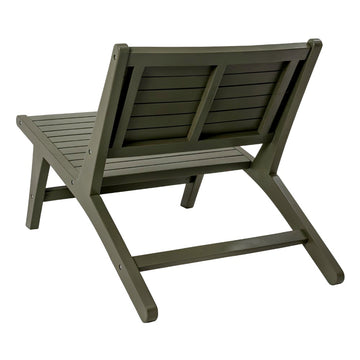 Leo Mid-Century Modern Wood Armless Outdoor Patio Chair